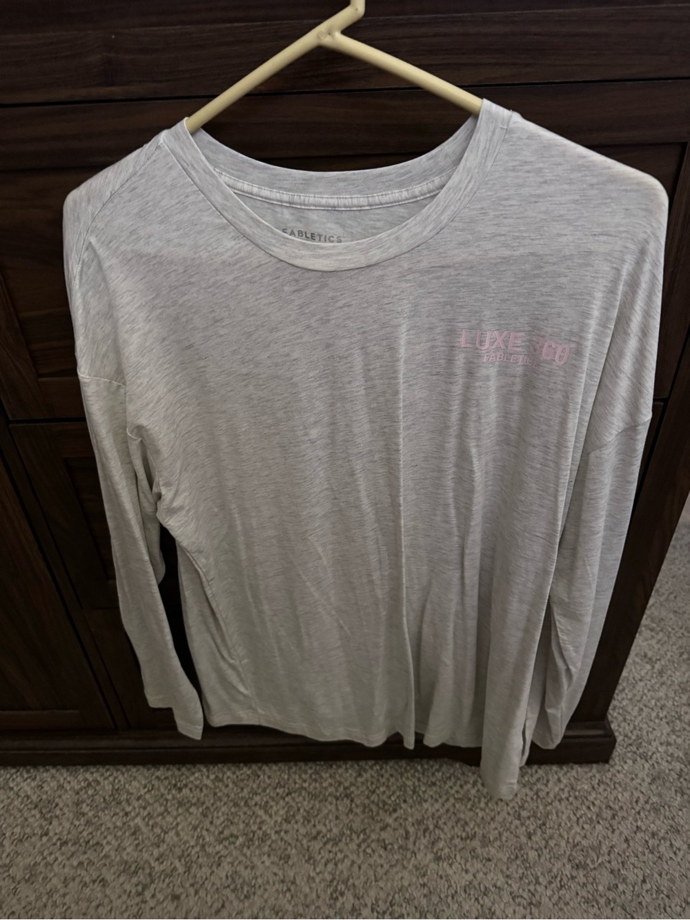 Fabletics Light Heather Gray Logo Tee
